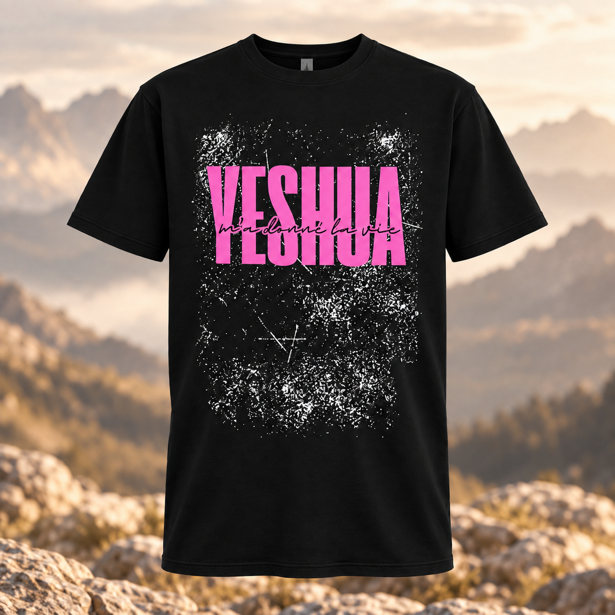 T-shirt féminin motif Chrétien - Yeshua rose